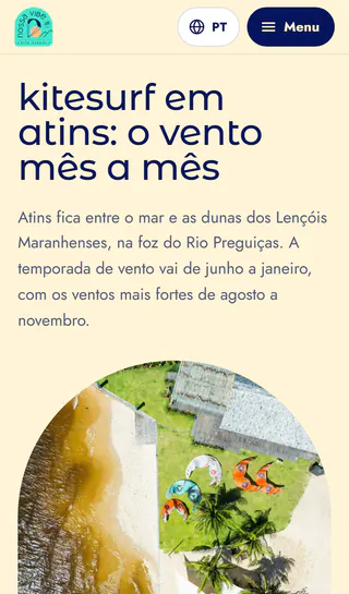 A mesma página, na tela de um celular.