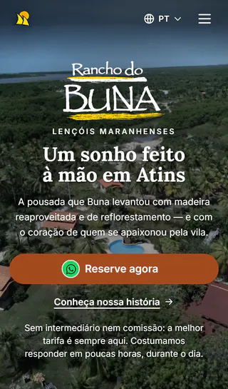 A mesma página, na tela de um celular.